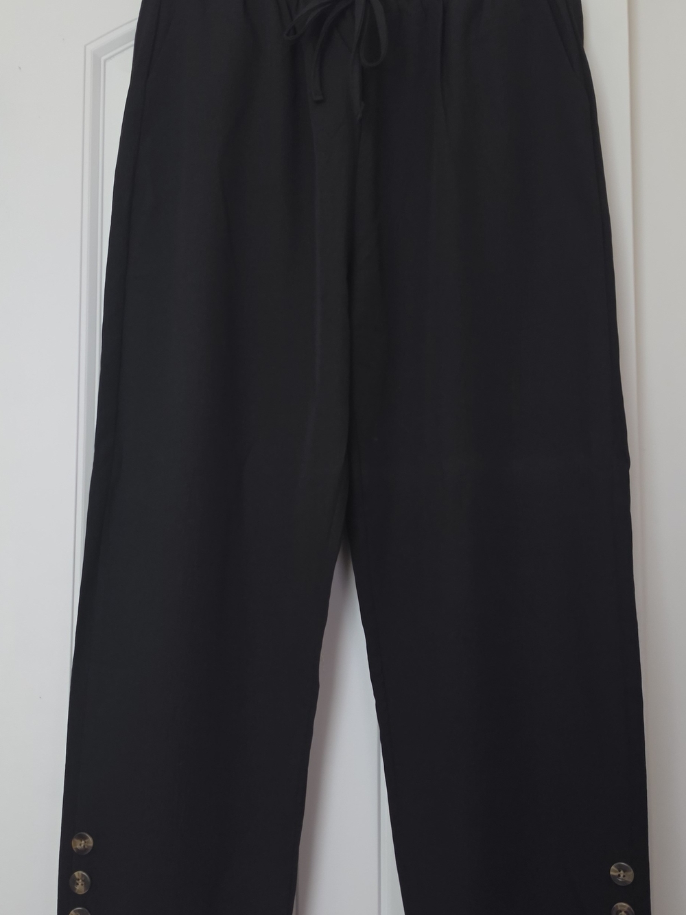 SHEIN Black Cropped Drawstring Ankle Pants